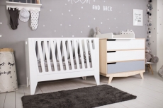 Ліжечко-трансформер Indigowood Scandic 140х60 white (з додатковим бортиком)